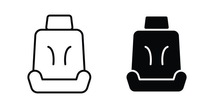Car seat icon for graphic design projects and web designs
