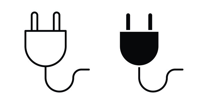 Electrical plug icon for graphic design projects and web designs
