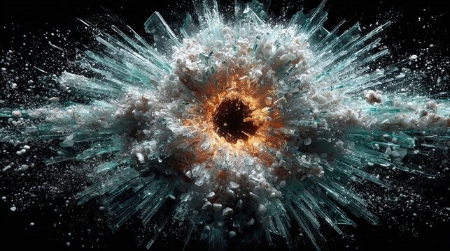 Explosive Impact with Debris and Smoke Effect.