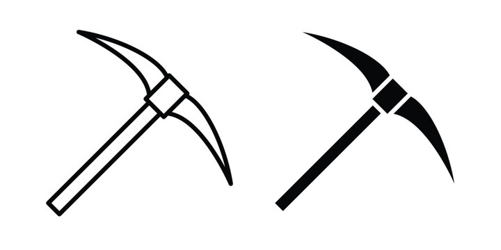 Pick axe icon for graphic design projects and web designs