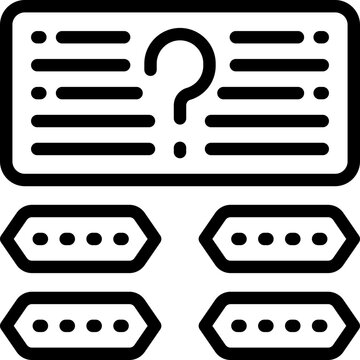 quiz line icon. Clean and minimalist vector icon for websites, mobile apps, presentations, and logos. Fully scalable and customizable for any project.