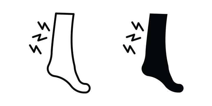 Shin pain icon for graphic design projects and web designs