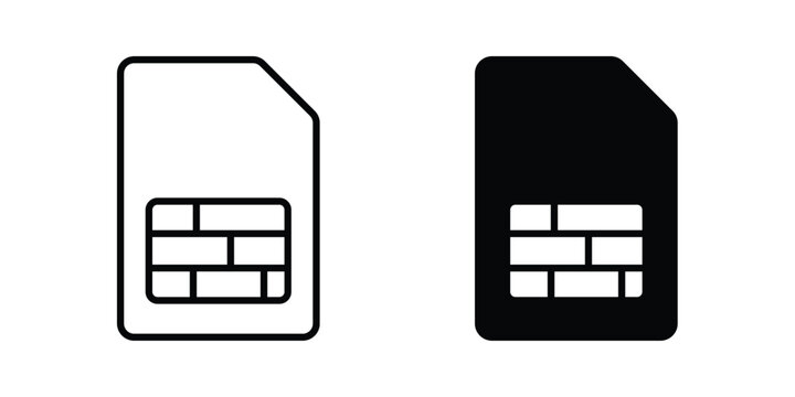 Sim card icon for graphic design projects and web designs