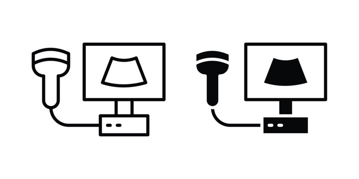 Ultrasonography icon for graphic design projects and web designs