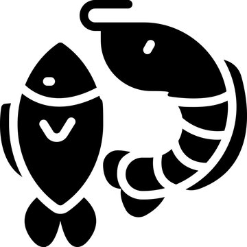 seafood glyph icon. Strong and solid vector icon for websites, mobile interfaces, presentations, and visual branding. High quality and easy to edit.