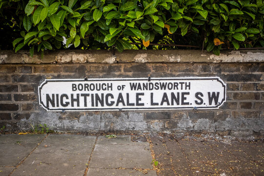LONDON - Nightingale Lane street sign in Wandsworth