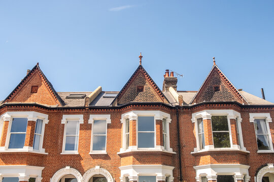 LONDON - red brick terraced houses in Clapham
