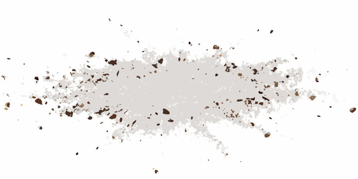 Brown dirt splatter with scattered particles isolated on a white background soil mud texture earth