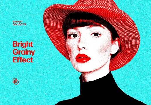 Bright Grainy Print Effect For Poster And Print Design
