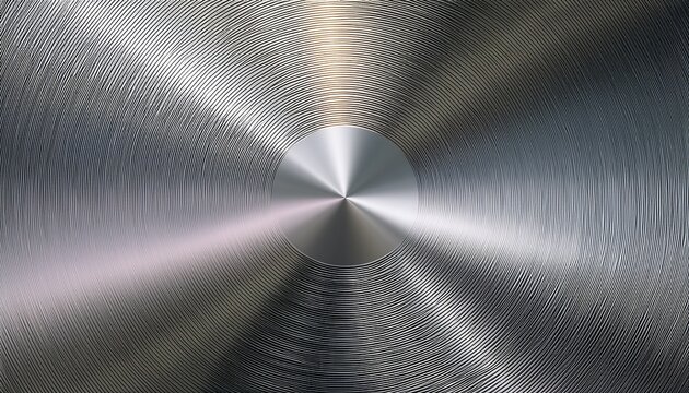 Platinum Color Hologram Radial Finish Silver Circle Gradient Brushed Surface Texture Steel Structure Background Scratched Disk Circular Foil Plate Solid Polished Metallic Sheet Aluminum Texture