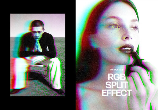 Vertical RGB Split Effect For Poster And Social Media Design