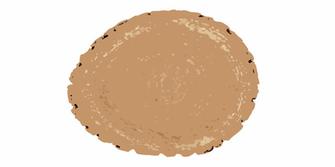 Tree trunk cross section with visible growth rings illustration on a white background wood slice © Ranajit