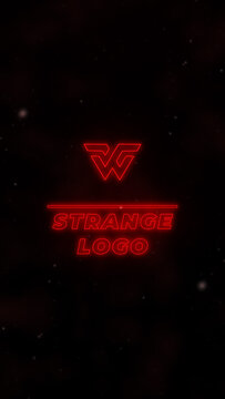 80s TV Show Neon Logo Reveal Dark Red Retro Title Vertical Video Intro