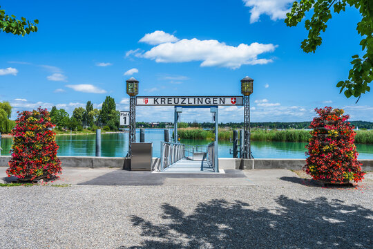 Ferry departure port in Kreuzlingen on Lake Constance, Switzerland