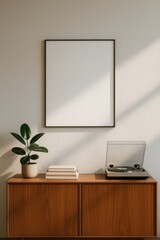Fototapeta premium Minimalist interior with vinyl player.