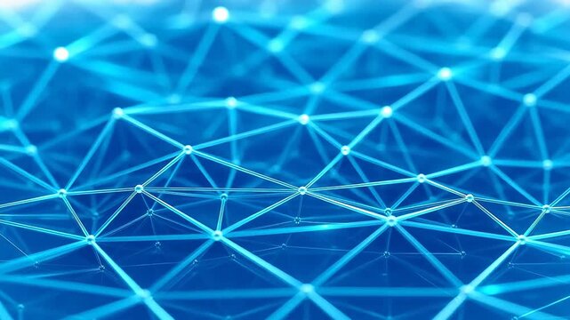 Blue geometric network pattern