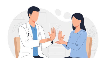 Fototapeta premium Doctor Consultation: Male physician examining female patient, health checkup concept