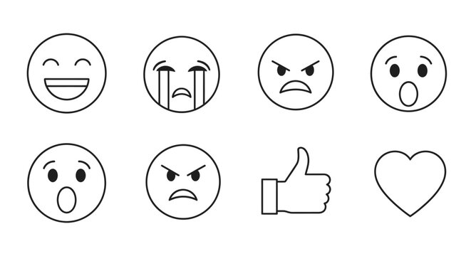 Collection of expressive digital icons for communication and feedback