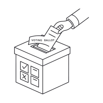 A sleek tablet displays a digital ballot as a hand casts a vote, symbolizing secure online elections, civic participation, modern democracy, and trusted voting technology.
