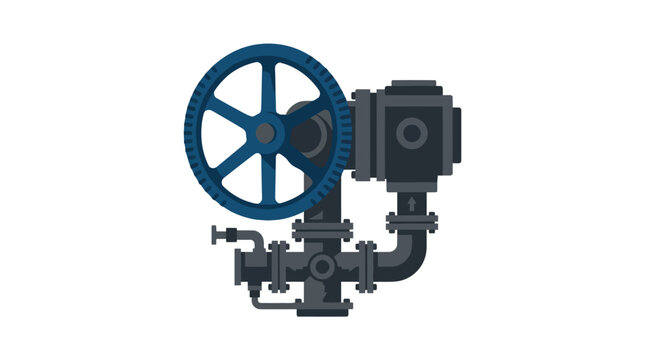 Industrial Gate Valve Vector Illustration