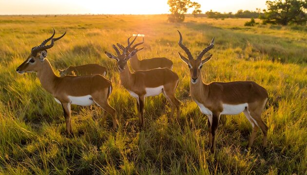 Antelopes in Savannah.