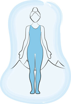 Illustration vectorielle SVG de la posture du Tadasana en yoga. Ic&ocirc;ne flat design de la Montagne, symbolisant l'alignement, l'ancrage, la stabilit&eacute; et la pleine conscience.