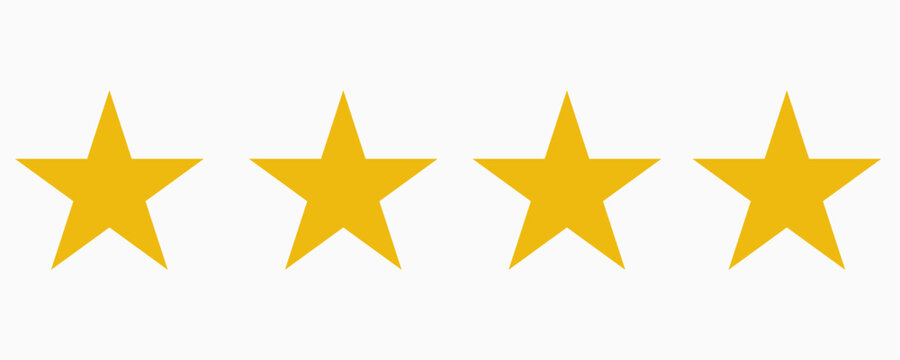five star customer product review icon. red 5 star rating feedback for website, app, ui design.