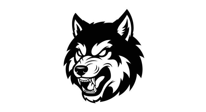 Aggressive wolf head vector graphic design wild animal
