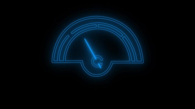Futuristic digital speedometer gauge displaying high performance telemetry data indicators on a dark glowing dashboard interface screen background
