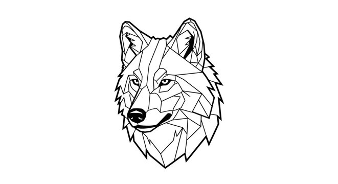 Geometric wolf head abstract low poly design