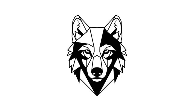 Geometric wolf head icon modern abstract design