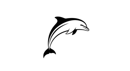 Jumping dolphin silhouette aquatic marine mammal © Kenari