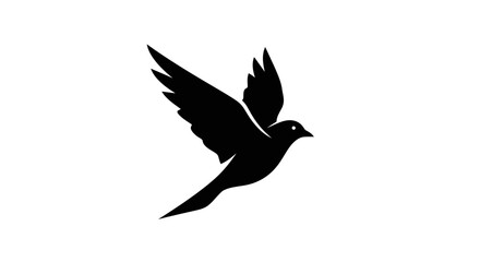Naklejka premium Silhouette of a bird in flight against a white background