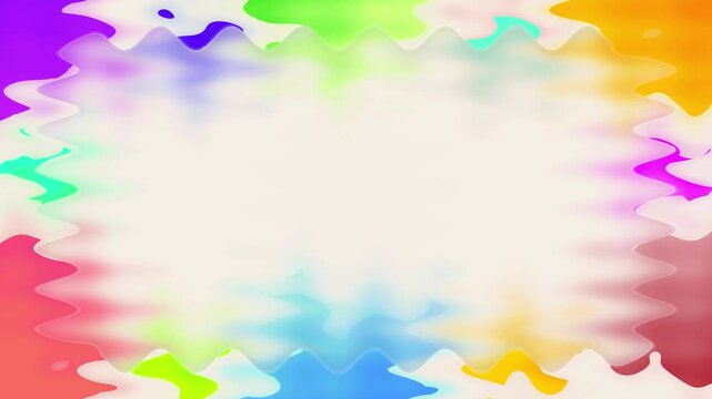 Vibrant Rainbow Abstract Frame: A Colorful, Joyful Digital Artwork