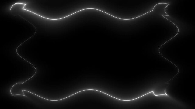 Abstract White Frame on Black Background:  Elegant Minimalist Design