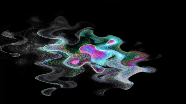 Colorful watercolor water puddle wavy abstract composition.