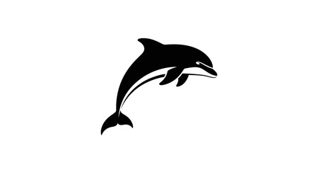 Fototapeta premium Vector silhouette of a jumping dolphin illustration