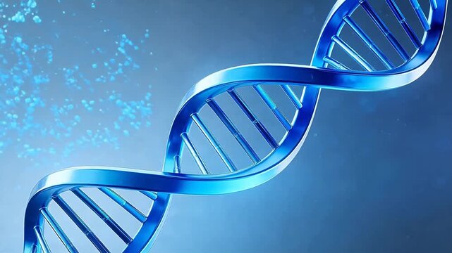 Blue DNA double helix structure