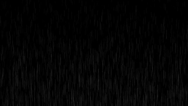 heavy rain looping over black background.Rainy Weather.Heavy rain and weather storm in raining season.Abstract vector background.seamlessly looped rain animation.