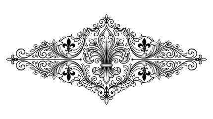 Elegant Fleur de Lis Floral Ornament Vector Divider © B