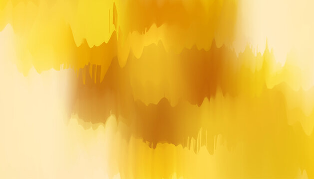 Golden Amber Liquid Watercolor Abstract. Vibrant Mustard Honey Texture