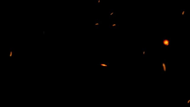 Realistic fire flames on black background.