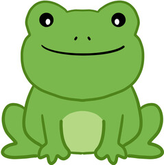 Naklejka premium cartoon frog on white