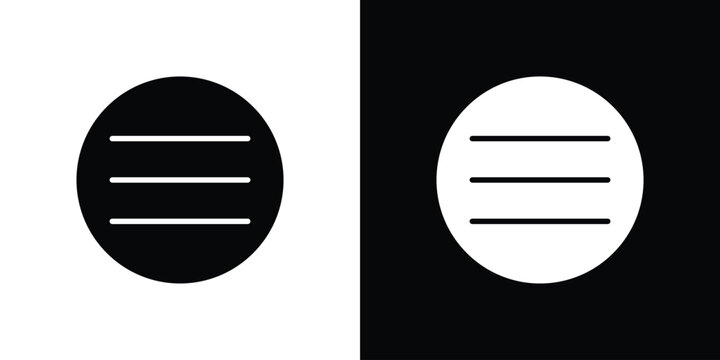 Hamburger menu icon concept flat black vector. EPS10