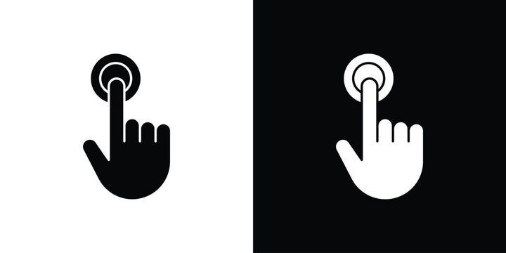 Hand click icon concept flat black vector. EPS10