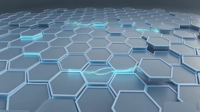 Futuristic Hexagonal Technology Grid Background Animation