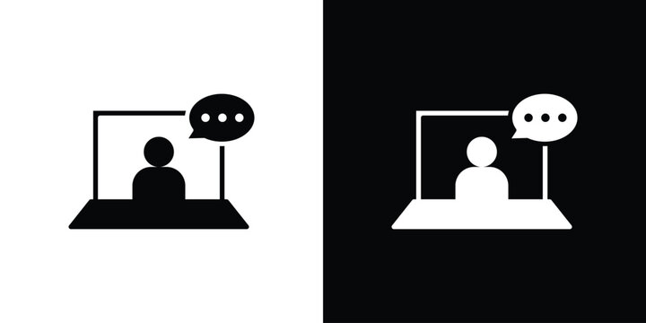Online course icon concept flat black vector. EPS10