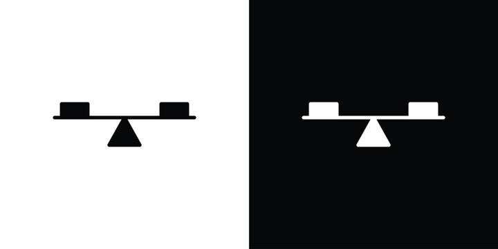 Seesaw icon concept flat black vector. EPS10