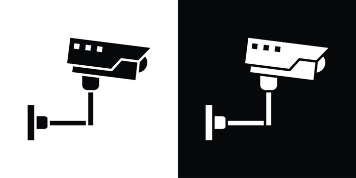 Security camera icon concept flat black vector. EPS10