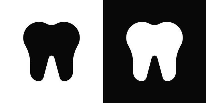 Tooth icon concept flat black vector. EPS10